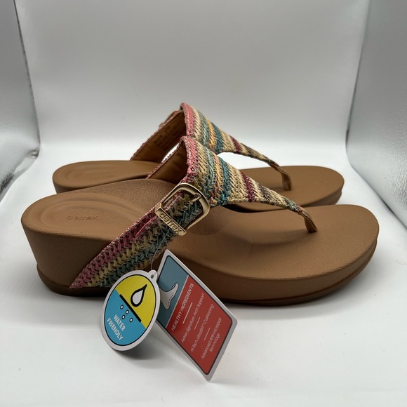 Aetrex Women Thong Kate Tan Sandals 10.5-11 Arch Support Heels NEW IN BOX - Picture 4 of 13